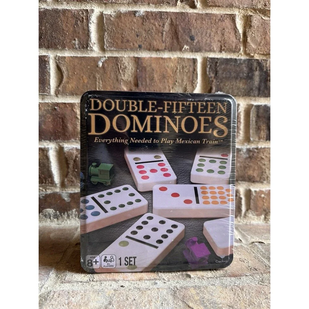 Double Fifteen Dominoes by Cardinal-Collectors Tin-New sealed